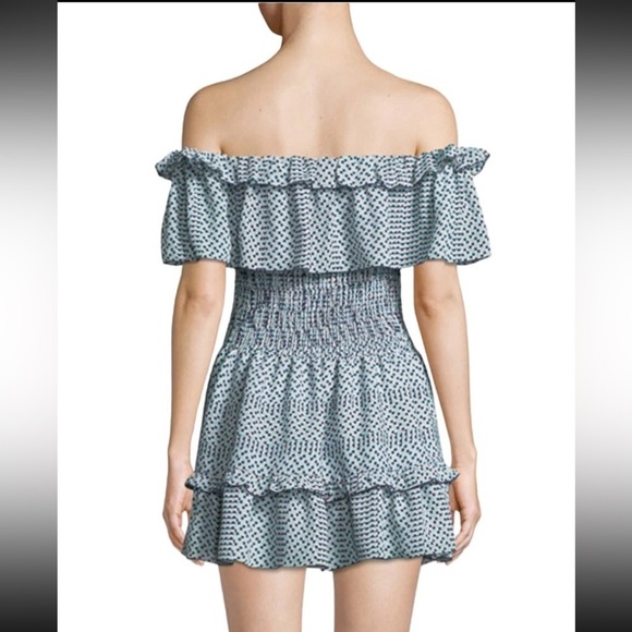 Parker Hali On or Off-Shoulder Smocked Fit
& Flare Dress in Multi Sz. Medium - Picture 5 of 10